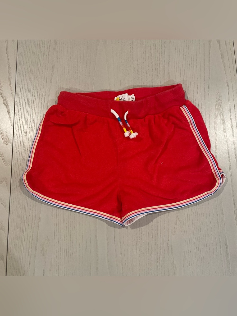 Mini Boden Retro Towelling Shorts Red - Size 10Y